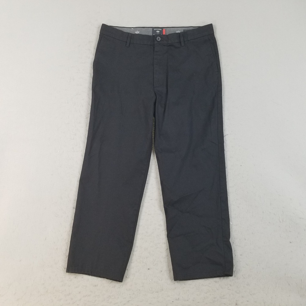 Dockers Pants Men 36x29 Black Easy Care Classic Fit Chino Stretch Cotton Twill